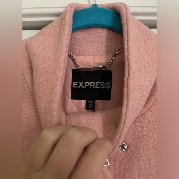 Express womens baby pink peacoat coat xs - Picture 4 of 7